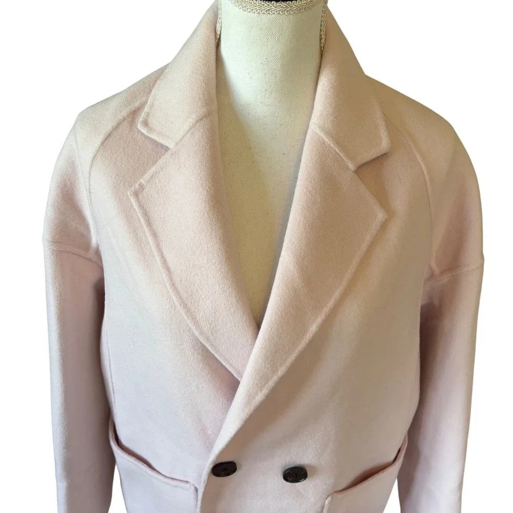 Blush Pink Wool Coat Oversized Minimalist Quiet Luxury‎ Minimalist Spring Medium